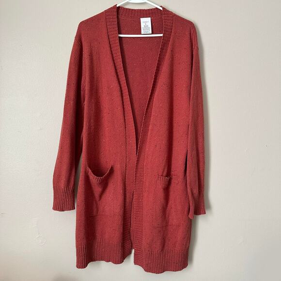 Serra Cardigan Sweater Womens LARGE Open Front Long Pockets Boho Donegal Preppy - Picture 1 of 10